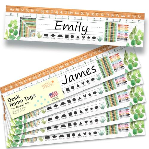Desk Name Tags for Classroom, 25pcs Nameplate & Student Name Tags for Desks