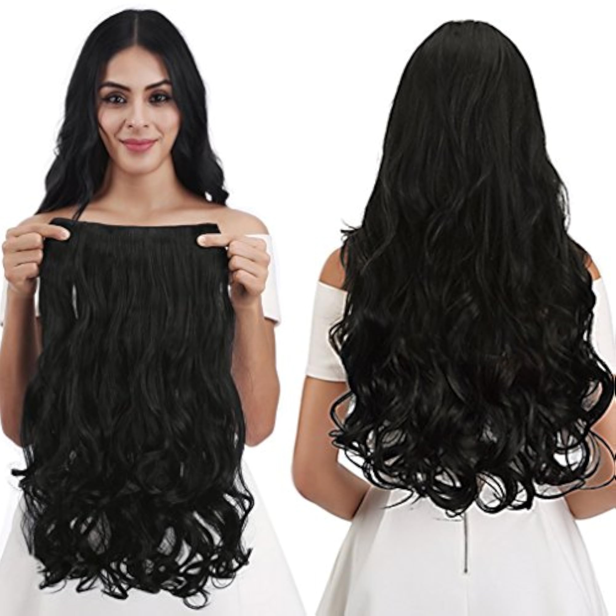 14" 1-Pack Curly Wavy Clips in Synthetic Hair Extensions