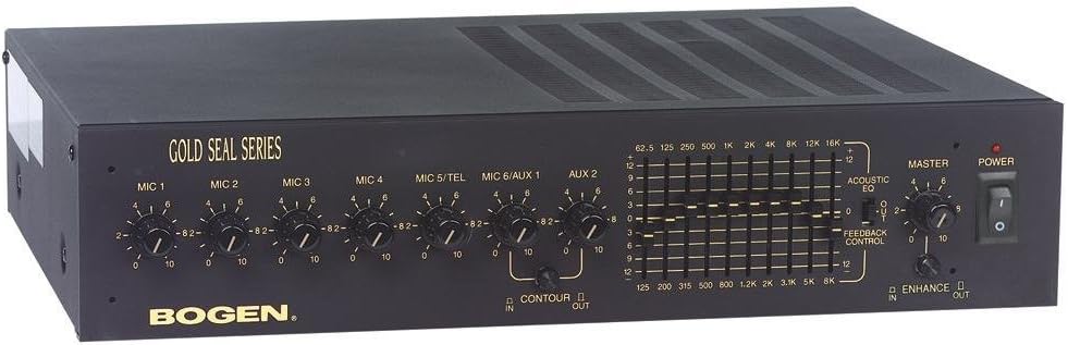 PA Mixer Amplifier, 100W, 2.2A, 120VAC