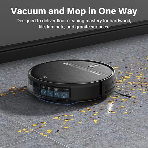 Image of Robot Vacuum and Mop Combo, 2 in 1 Robotic Vacuum Cleaner for Pet Hair, Low Profile Automatic Vacuum Cleaner for Hard Floor and Carpet with App /Voice /Remote Control, Anti-Fall /Anti-Bump, Auto Recharge