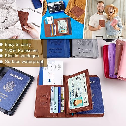 Image of Melsbrinna Rfid Passport Holder for Travel women /Men, Cute Passport Wallet Rfid Blocking Card Slots, Rfid Passport Cover /CaseTravel Wallet, Passport Book Holder (1, Brown1)