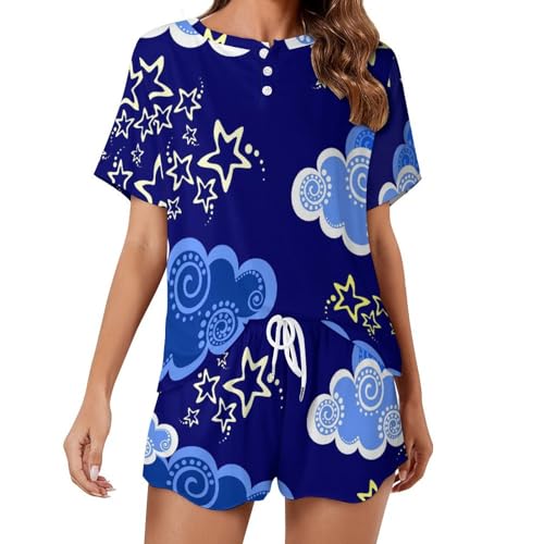 Pyjama femme manches courtes Lune anti transpirant pour dormir au frais