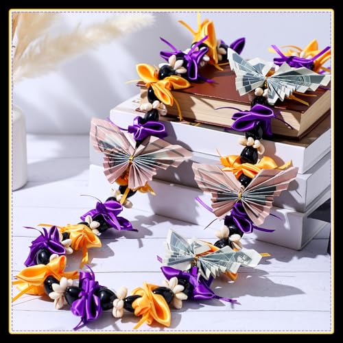 Knitgrip 47 Inch Class of 2026 Graduation Lei Hawaiian Nut Lei 2026 Kukui Nuts Necklace for Women Men Graduation Ceremony(Purple and Gold,Kukui Nut) by Knitgrip - Used condition - Image 6