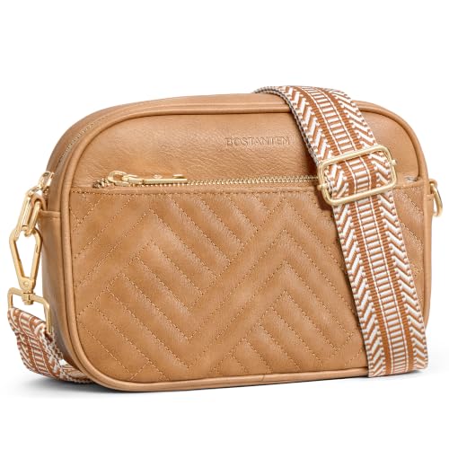 BOSTANTEN Quilted Small Crossbody Bag for Women Vegan...