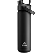 POWCAN 26 oz Insulated Water Bottle with 2-in-1 Straw and Spout Lid, Keep Cold 24H, Leak-Proof, Fits in Car Cup Holder, Stainless Steel Water Bottle for Sports, Travel, and School (Dark Knight)