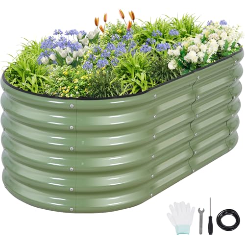 Permade Galvanized Raised Garden Bed - 4x2x1.4FT Metal Planter Boxes