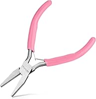 Vista 15 de Alicates de punta plana de 7.5 pulgadas de largo, mandíbula dentada, alicates de punta de pato, suministros para fabricación de joyas, pesca