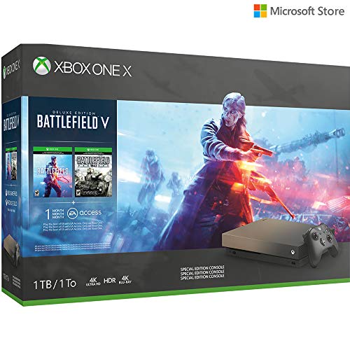 Image of Microsoft Xbox One X 1TB Console - Gold Rush Special Edition Battlefield V Bundle