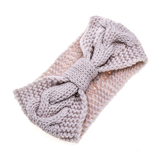 Ever Fairy Women's Elastic Wide Knitted Turban Headband Ear Warmer Head Wrap (#1 Beige)