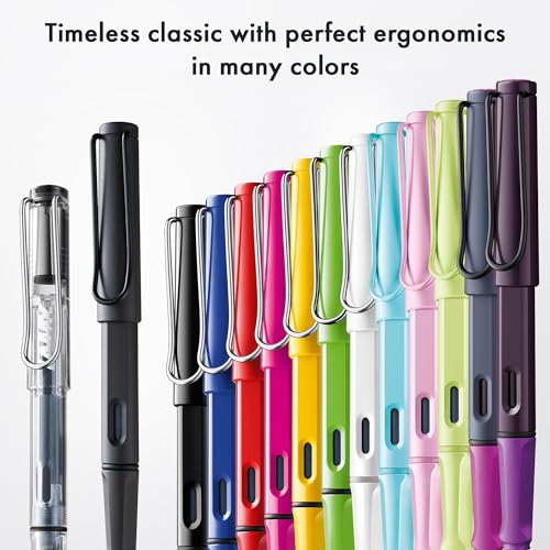 Image of Lamy Safari Violet-Blackberry Fountain Pen with Polished Steel Nib in Line Width F