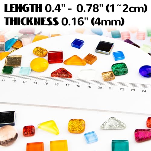 1.1 Pfund Mosaiksteine zum Basteln,Muggelsteine für Kreativ DIY,Mini Buntglas Dekosteine für Draußen,Grün