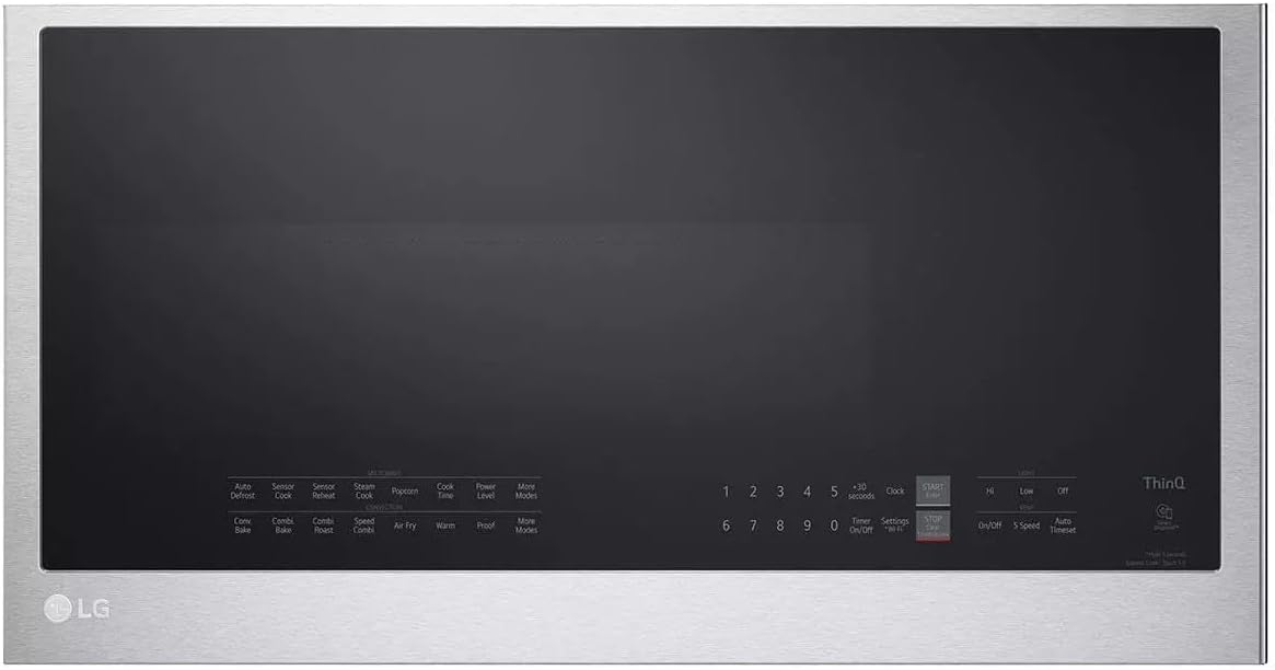 LG Smart 1.7 cu. ft. Over the Range Convection Microwave Oven with Air Fry in PrintProof Stainless Steel MHEC1737F