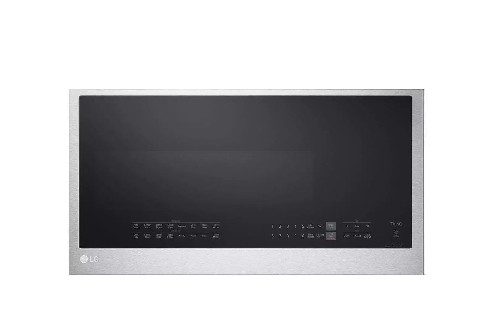 LG smart over-the-range convection microwave with air fry in PrintProof stainless steel