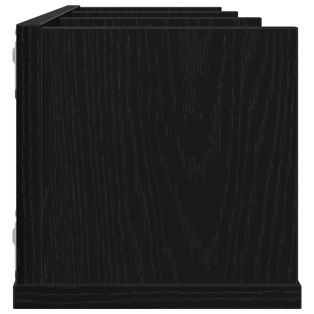 vidaXL Estante de Pared con Estante Roble Negro 75 x 18 x 18 cm, Estante Moderno, Montado en Pared, Almacenamiento Rectangular, Ahorra Espacio, Organizador Abierto