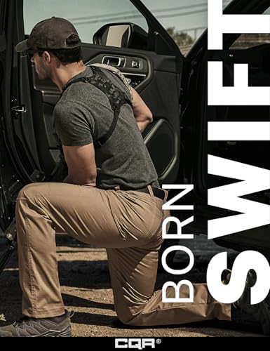 Image of CQR Men's Flex Stretch Tactical Pants, Water Resistant Ripstop Cargo Pants, Lightweight EDC Outdoor Work Hiking Pants