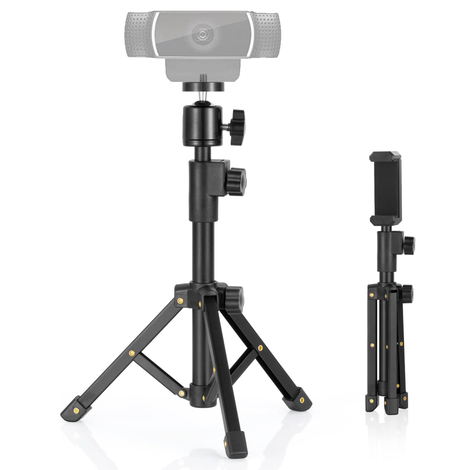 BILIONE Webcam Tripod Stand, for Webcam C920 C922 C930e C920S C920 C615 C960 C920x, Extendable Stand for Desk, Lightweight Mini Webcam Tripod with 1/4" Thread