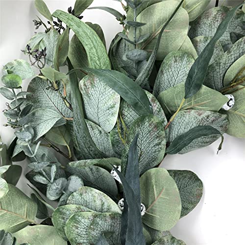 Easy Fine 26 Inch Eucalyptus Wreaths For Front Door，Wreaths For All Seasons，Spring Summer Fall Autumn Winter Year Round Everyday Wreath, Large Farmhouse Greenery Wreath, Home Front Door Decor #TOP2