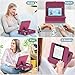 KDD Tablet Pillow Stand with Storage, Foldable iPad Holder for Lap, Desk and Bed, Angle Adjustable Soft Pad Dock with Stylus Mount Compatible with iPad Pro, Air, mini, Book, Phone and Tablet (4-13