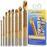 JONMON 8 Pack Titanium Coated HSS Twist Drill Bits - 3-10mm Serrated Drilling Grooving Side Cutting Drill Bit...
