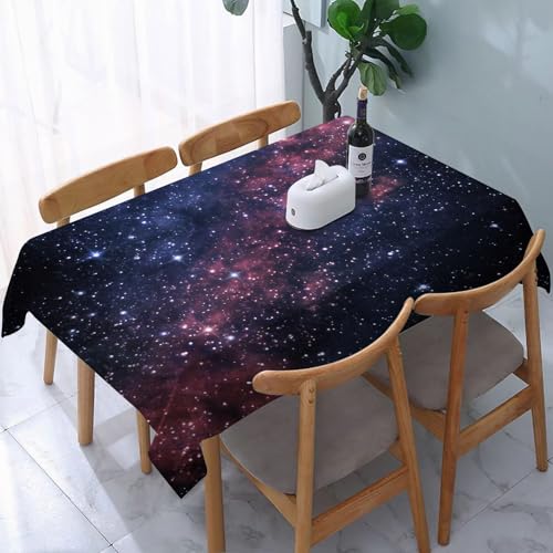 DALEXHM Table Cloth Wipe Clean Rectangular, wipeable tablecloths,Dining Table Cover for Kitchen Outdoor Garden Table,Cosmic Nebula Miracle, in the vast space, the stars and pink nebula are f,54x72 in - Image 4