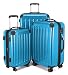 HAUPTSTADTKOFFER Luggages Sets Glossy Suitcase Sets Hardside Spinner Trolley Expandable (20', 24' & 28') TSA (Cyan blue)