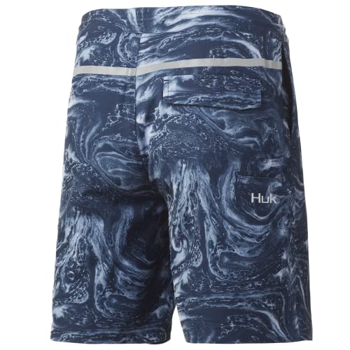HUK Bermuda masculina padrão Pursuit | Shorts de pesca e natação de secagem rápida, azul oceano prof