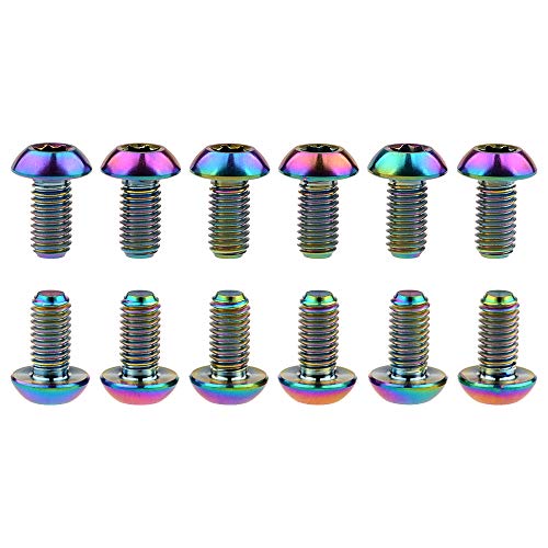 Image of 12Pcs Ti Titanium Bolts Torx M5x10 Bicycle Bike Disc Brake Cycle Rotor Screws Gr5 (Colorful)