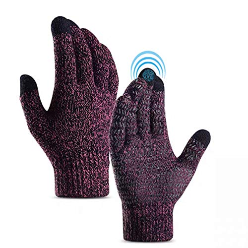 Winter Gloves Touchscreen Men,Running Gloves with Anti-SlipWinter Knit Gloves Touchscreen Warm for Women Running Gloves with Anti-Slip Silicone Gel- Warm Thermal Soft Lining - Stretchy Material