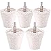 Swpeet 5 Pcs Cone-Shaped White Flannelette Polishing Wheel Grinding Head with 1/4