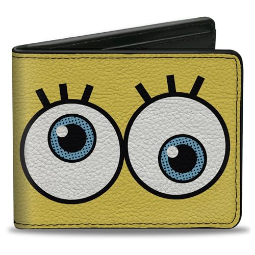 Buckle-Down SpongeBob SquarePants Wallet, Bifold, Spongebob Squarepants Eyes Close Up Yellow, Vegan Leather