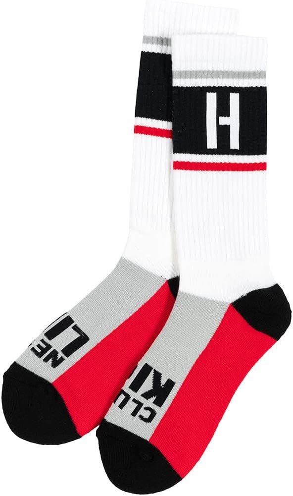 HooniganOfficial Merchandise, Ken Block, Travis Pastrana, H Icon, White/Red/Black, Essential gear, Crew Socks