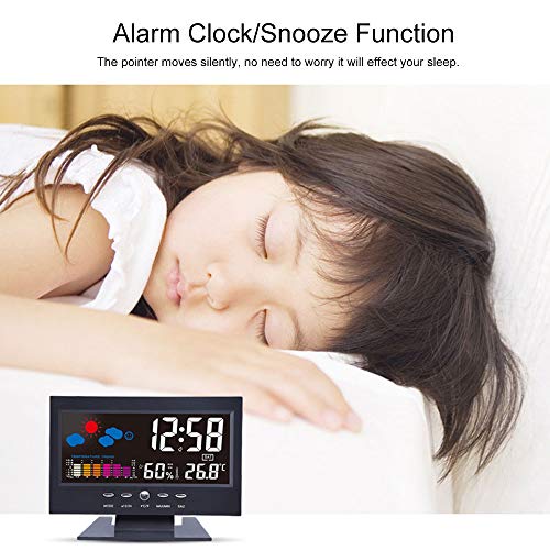 Anself Multi-funcional Despertador Retroiluminação Tela LCD Relógio Digital com hora/data/semana/tem