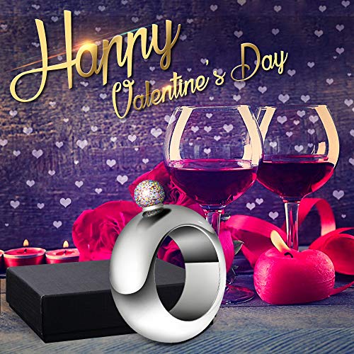 Ccjk Liquor Flask For Women With Funnel - Stainless Steel Bangle Bracelet Hidden Flask Set 3.5Oz Wine Flask Wrist Jewelry For Women Girls Men Party Hand Size Flask（Silver） #TOP6