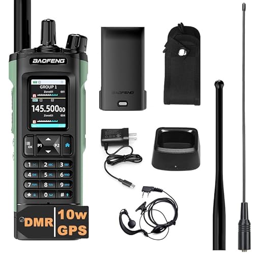 BAOFENG DM32 DMR Long Range Walkie Talkie Digital Mobile Raido Two Way Radio DM-32UV DM-32 U/V Dual Band AM FM Dual Time Slot GPS APRS Radio for Outdoor Hunting Hiking Survival Gear