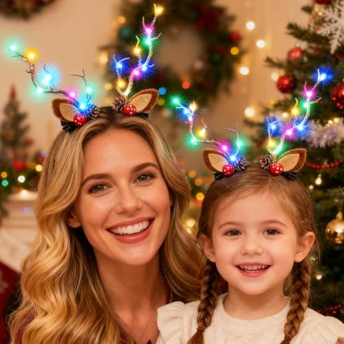 Barrettes à cheveux LED de Noël pour briller lors du réveillon en famille - 7