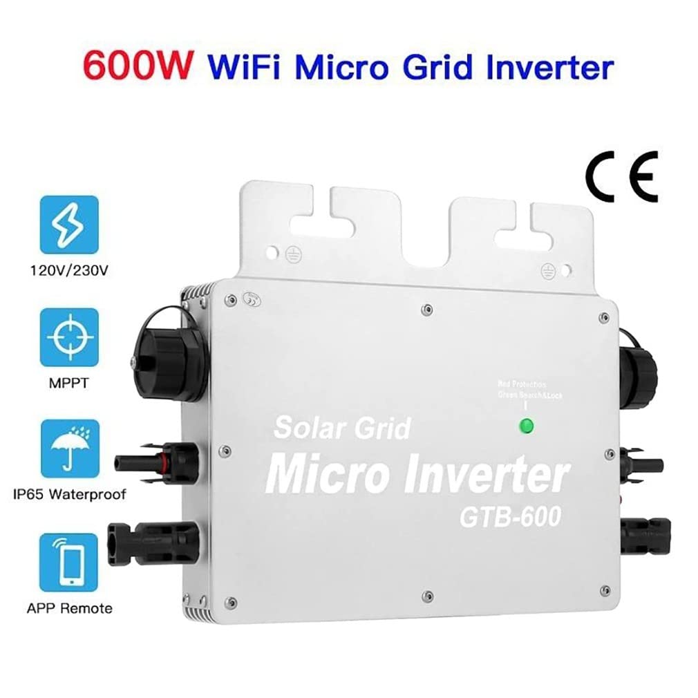 600W/700W/800W Micro-Onduleur Solaire Grid Tie Micro Onduleur Smart Micro Inverter 110V/220V WiFi Solar Grid Inverter Ip65 ImperméAble MPPT Grid Tie Inverter Efficacité 99,5%
