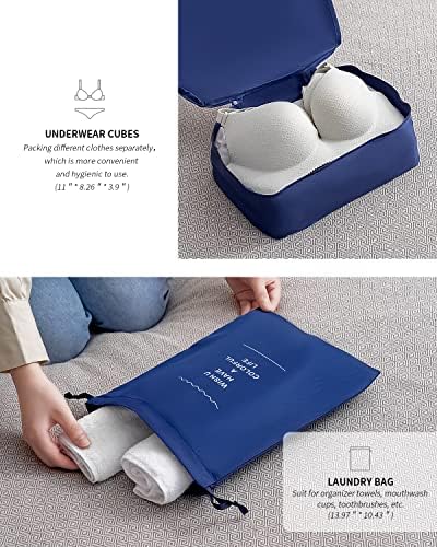 Packing Cubes for Suitcases, ANYLION 7 Pcs Packing Cubes, Luggage Organiser Bag, Travel Organiser Packing Bags, Packing Organizers(Navyblue)