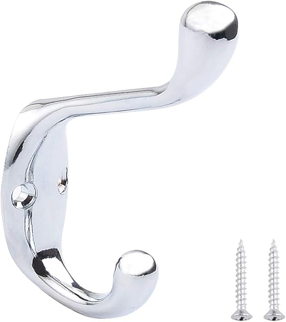 Amazon Basics AB4600-PC-5 Coat Hook, Polished Chrome