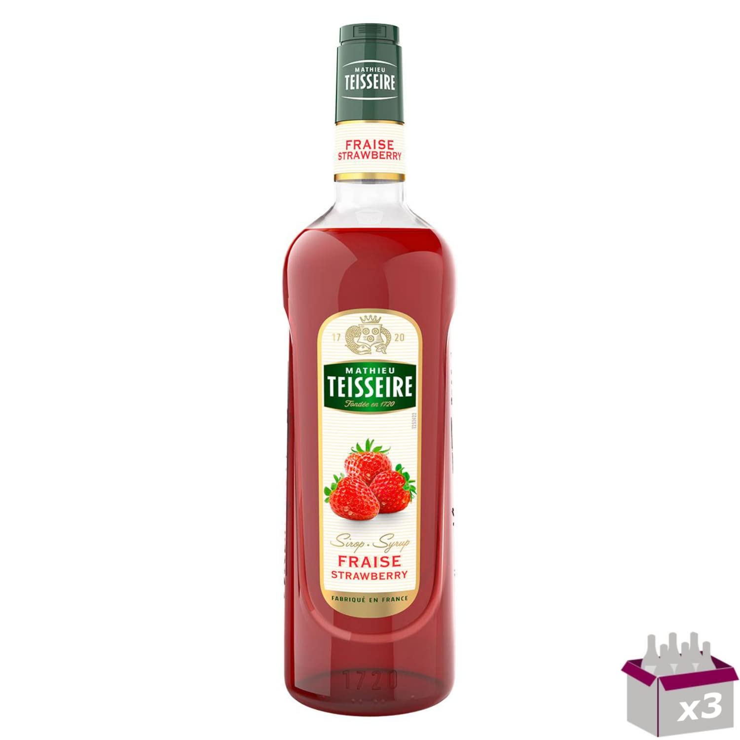 Lot de 3 - TEISSEIRE - Sirop Fraise - 1L