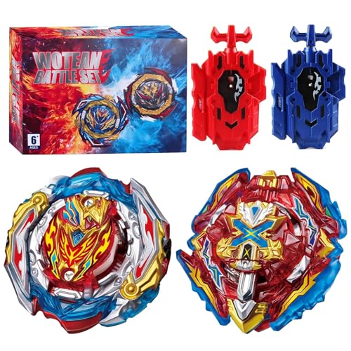 Wotean Bey Burst Turbo Blade Set 4D Arena Metal Fusion Peonza de Combate con Lanzador Battling Top Launcher, Juegos de Regalo para niños(201+200)