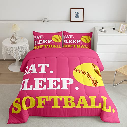 Image of Feelyou Softball Bedding Set King Size 3Pcs for Girls Boys Kids