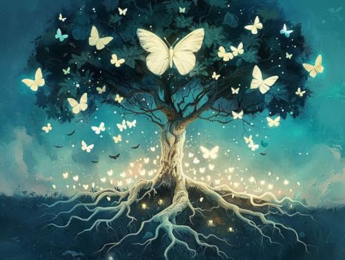 Kit Point de Croix Diamant Pierres Précieuses Cadeau Créatif Original Toile Arbre 100x130 cm