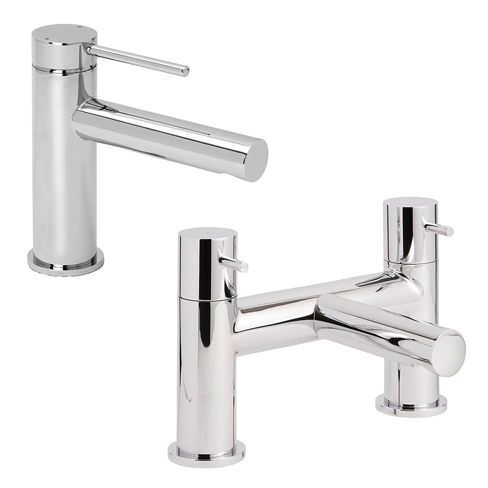 Milano Chrome Otto Mono Bathroom Basin Mixer Tap Bath Filler Tap