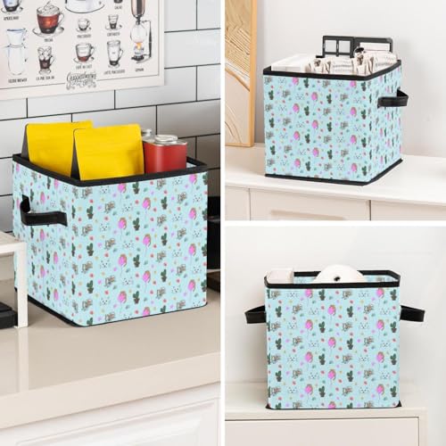Boîte de rangement pliable chat astronaute pour chambre d'enfant - 8