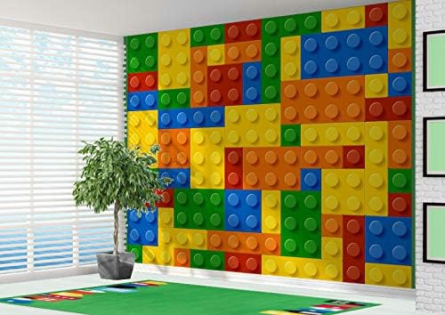 3D Building Blocks Toy Bricks Wallpaper Wall Mural Childrens Bedroom (220gsm Premium Paper, XXL 300cm Wide x 240cm high)