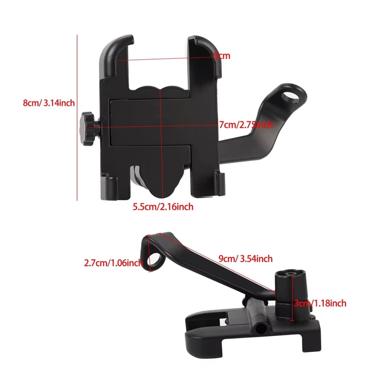 Staffa Navigazione GPS Supporto Telefono Bicicletta Moto Staffa GPS Supporto Cellulare Specchietto Retrovisore Moto Supporto Manubrio Telefoni Cellulari 4-7 Pollici Porta Telefono Moto(Black C)
