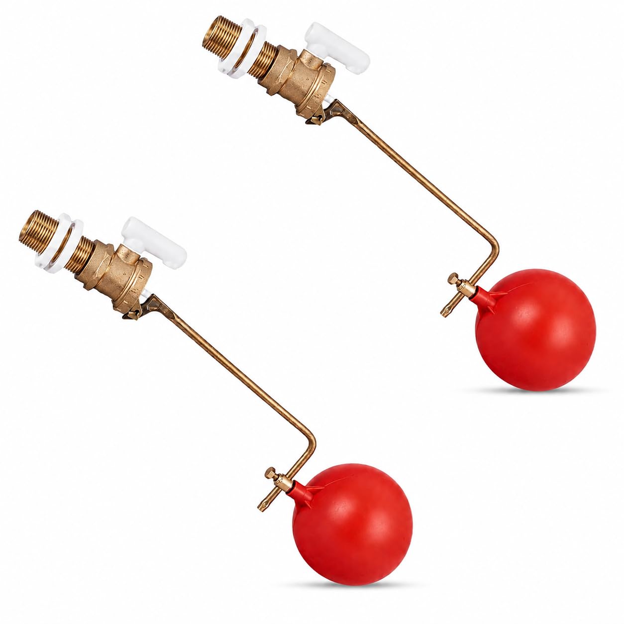 Excel Home Brass 1/2" Ball Angled Float Valve With Plastic Balls, Part 2, Pack Of 2