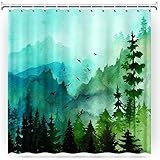 Gofupa Shower Curtain, Durable Polyester Fabric Waterproof Fabric Shower Curtain with 12 Hooks and R