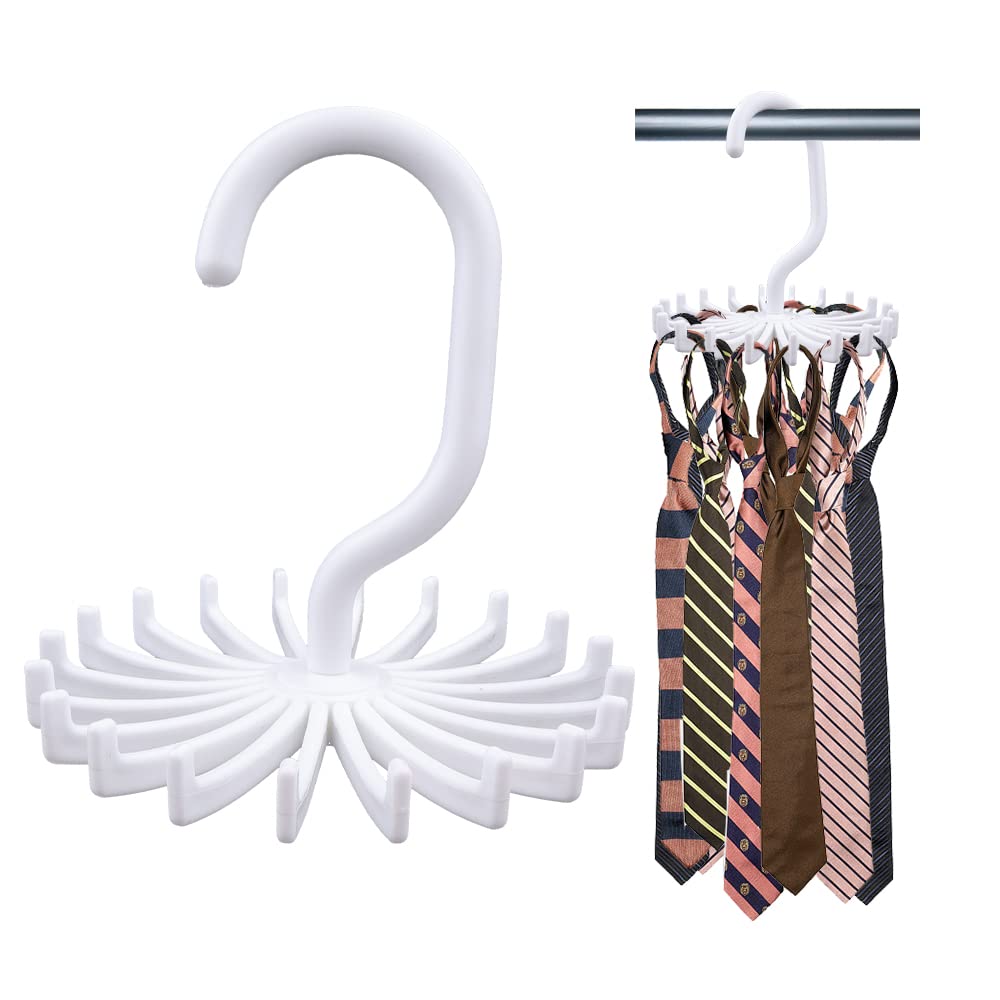 pokham 2 Pack Tie Rack Belt Hanger Holder Hook, Rotating Tie Scarf And Belt Rack Hanger, Tie Hanger Rotating Tie Rack Hanger