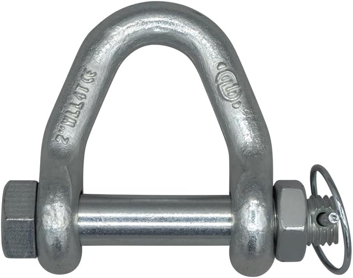 Mytee Products Web Sling Shackle - 2" w/Quick Pin, 8,000 lbs WLL, White Blue Zinc, for Recovery Straps, Auto Hauling, Towing